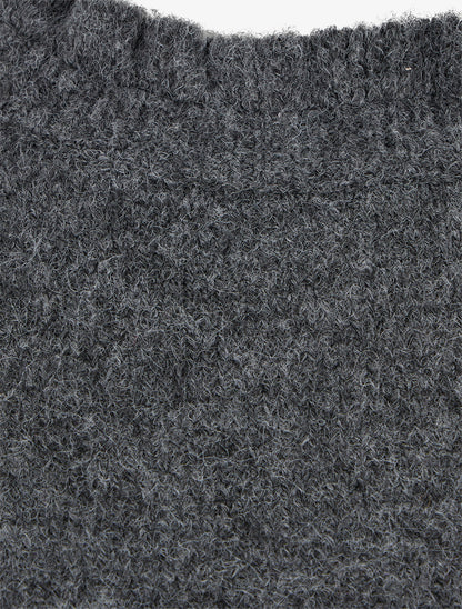 Pull duveteux à bords vagues - Gris - 3