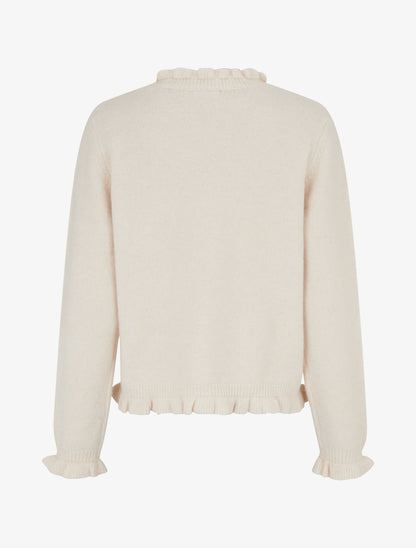 Pull duveteux à bords vagues - Écru - 2