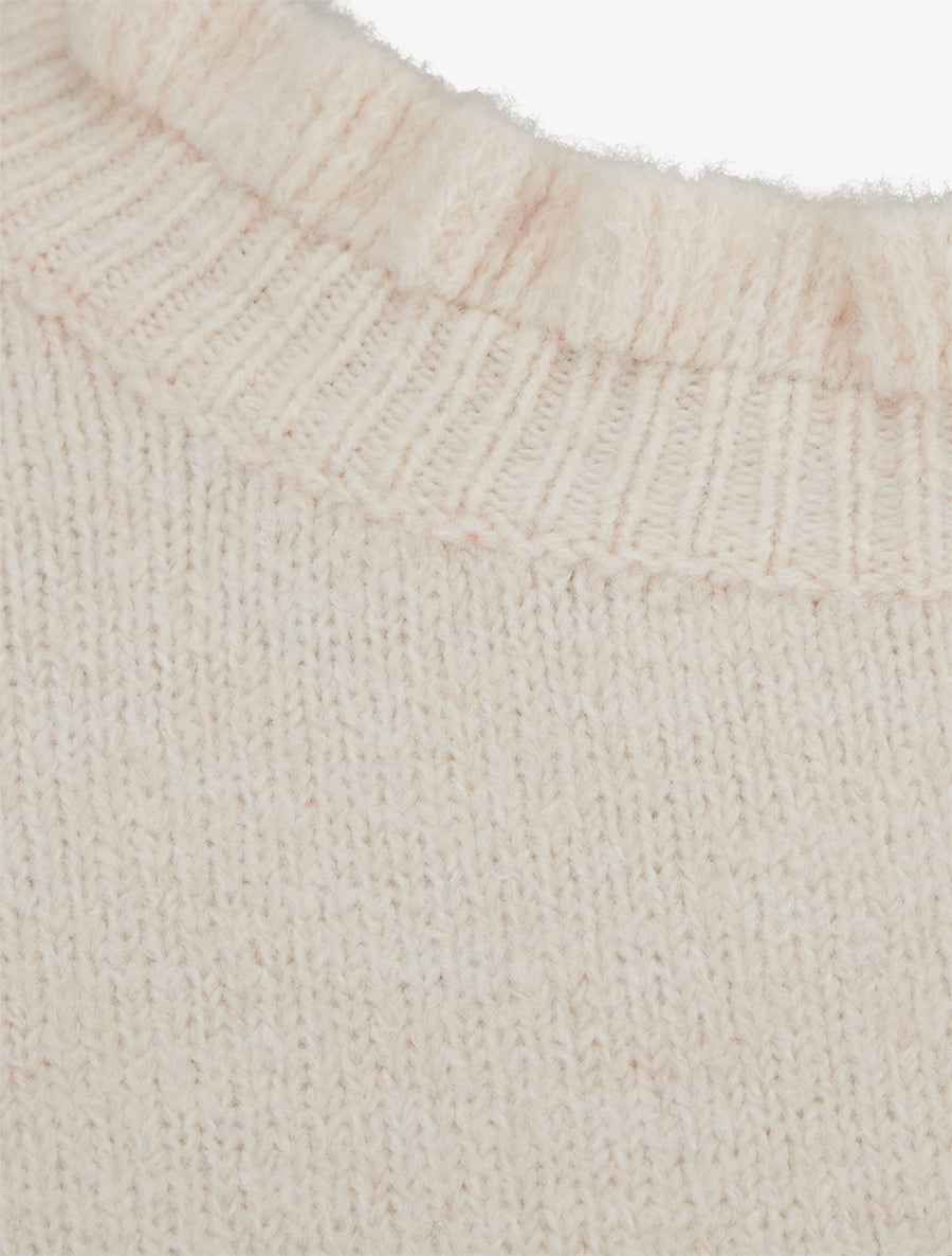 Pull duveteux à bords vagues - Écru - 3
