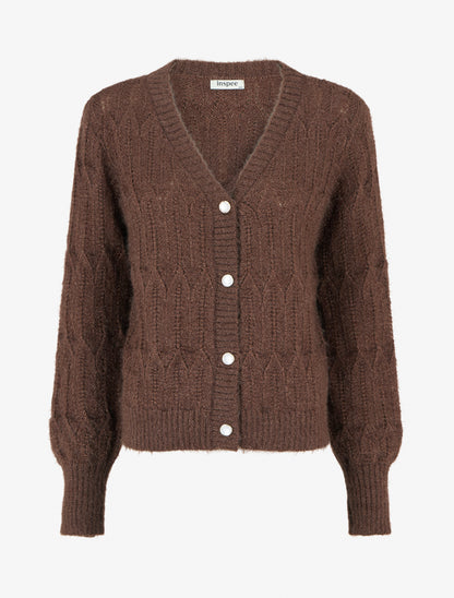 Gilet duveteux à détail irisé - Marron - 1