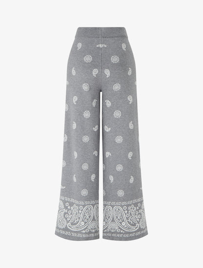 Pantalon en maille à imprimé ikat - Gris - 2