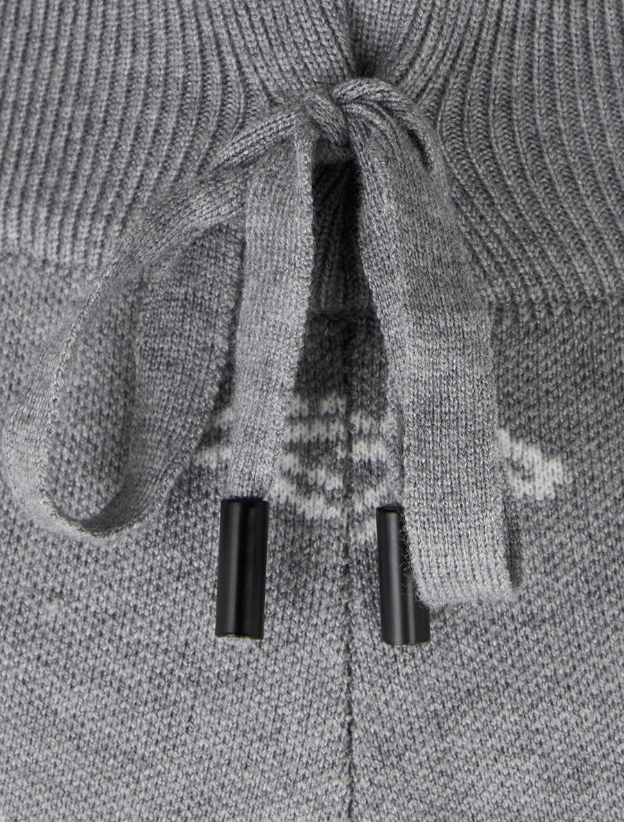 Pantalon en maille à imprimé ikat - Gris - 3