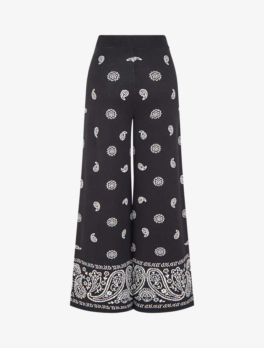 Pantalon en maille à imprimé ikat - Noir - 2