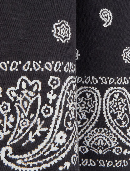 Pantalon en maille à imprimé ikat - Noir - 3