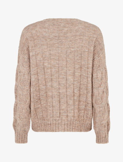 Pull droit en maille fantaisie - Taupe - 2