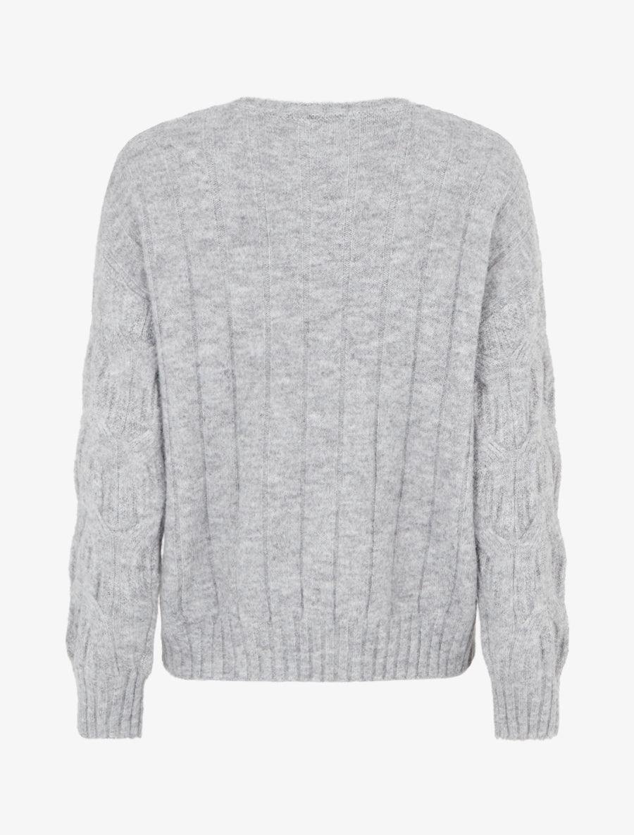 Pull droit en maille fantaisie - Gris - 2