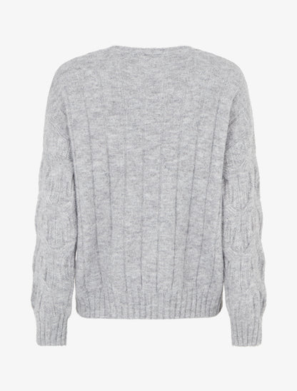 Pull droit en maille fantaisie - Gris - 2