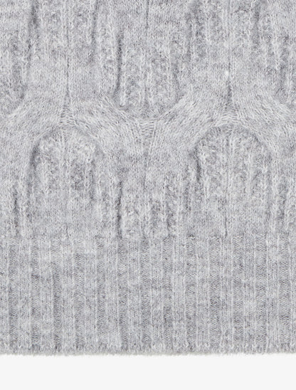 Pull droit en maille fantaisie - Gris - 3