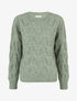 Pull droit en maille fantaisie - Vert olive - 1