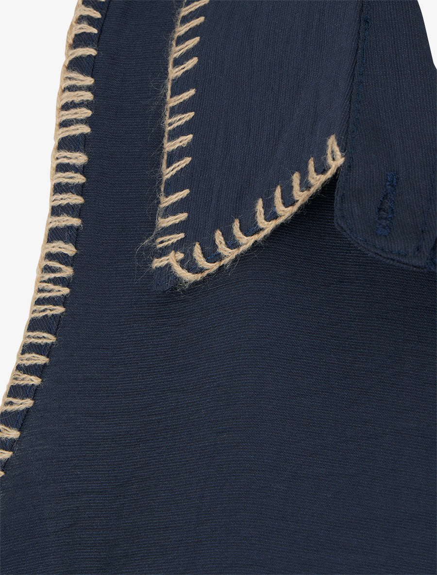 Chemisier uni sans manches boutonné - Marine - 3