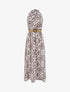 Robe longue dos nu à imprimé arabesque - Marron - 1