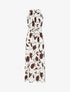 Robe longue élastiquée imprimé floral - Marron - 1