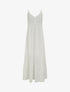 Robe longue unie à taille en dentelle - Blanc - 1
