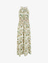 Robe longue à col américain imprimé fantaisie - Vert - 1