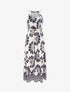 Robe imprimé fantaisie à bretelles en cordelettes - Marine - 1