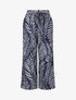 Pantalon élastiqué coupe droite imprimé feuillage - Marine - 1