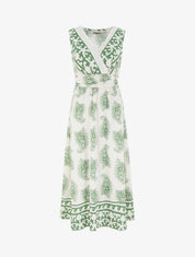 Robe imprimé foulard à col cache-coeur - Vert - 1