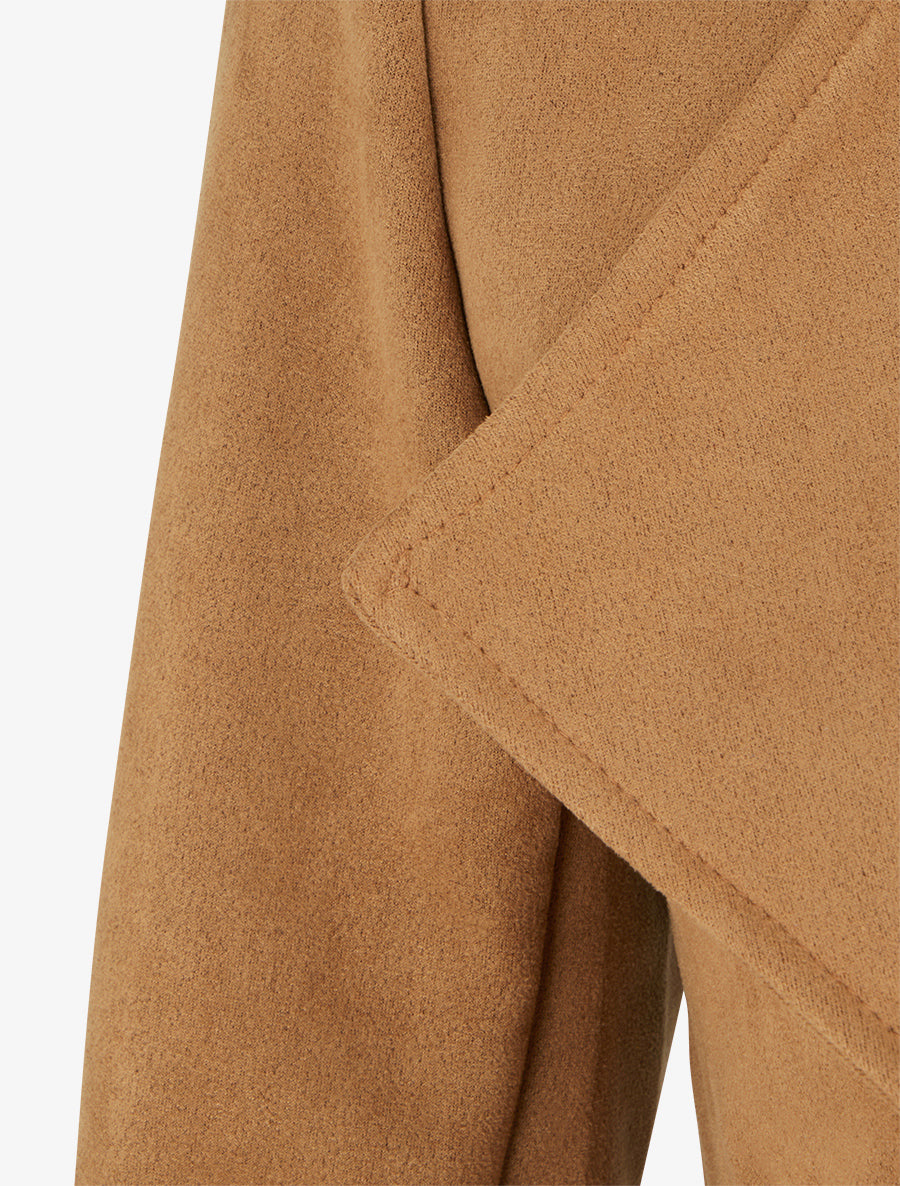 Veste en suédine à poches décoratives zippées - Camel