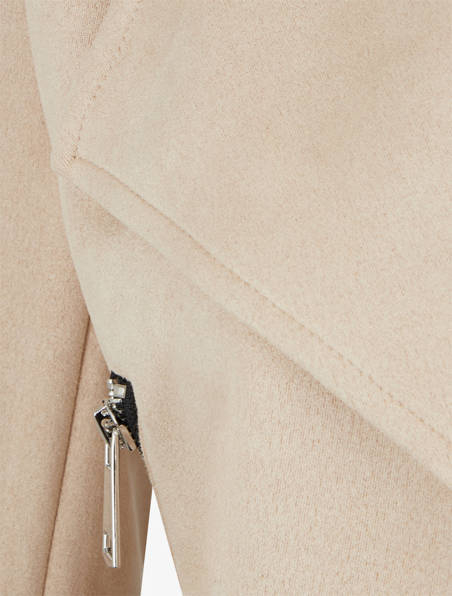 Veste en suédine à col châle - Beige