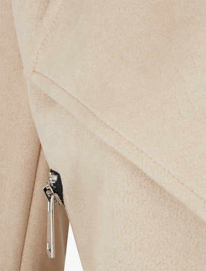 Veste en suédine à col châle - Beige