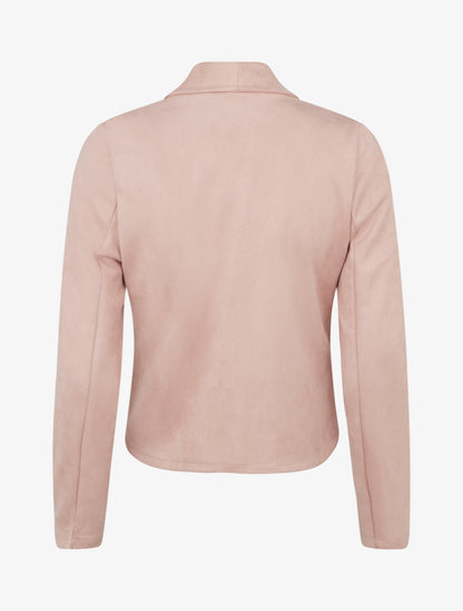 Veste en suédine à col châle - Rose