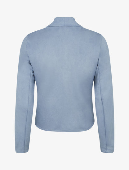 Veste droite en suédine à poches - Bleu ciel
