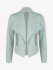 Veste en suédine à col châle - Vert d&