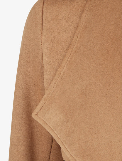 Veste en suédine à col châle - Camel