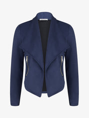 Veste en suédine à col châle - Marine