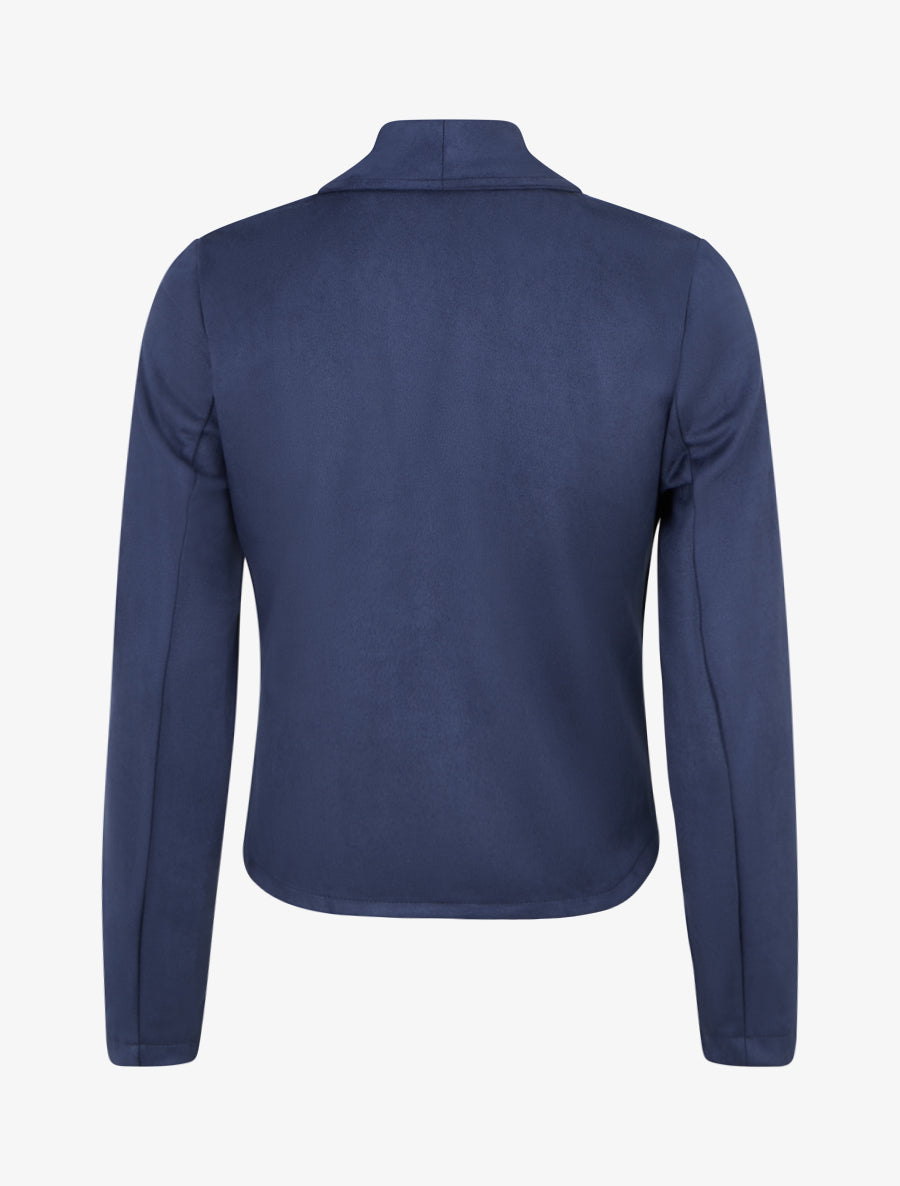 Veste en suédine à col châle - Marine