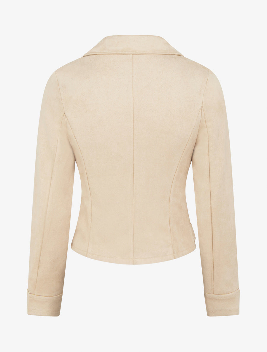 Veste en suédine à fermeture zippée - Beige - 2