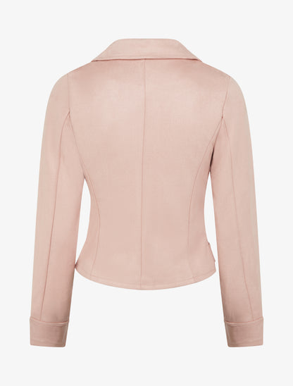 Veste en suédine à fermeture zippée - Rose - 2