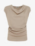 Top uni sans manches à col bénitier - Taupe - 1