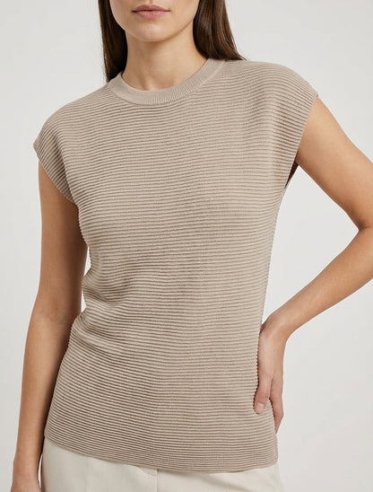 Top texturé sans manches - Taupe