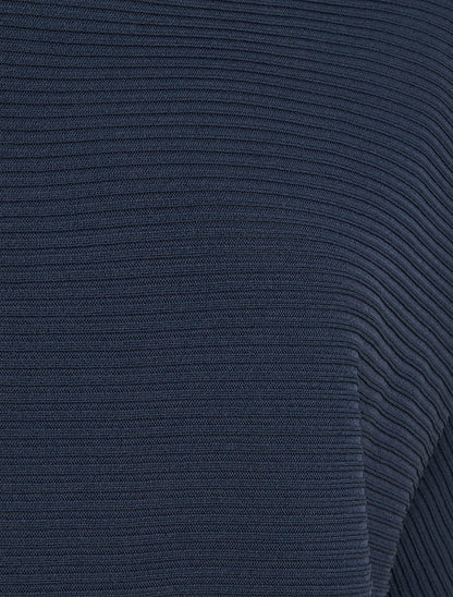 Top uni texturé à manches courtes - Marine - 3