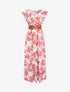 Robe longue imprimé fleuri à manches courtes - Rose - 1