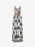 Robe longue à imprimé palmiers - Marine - 1