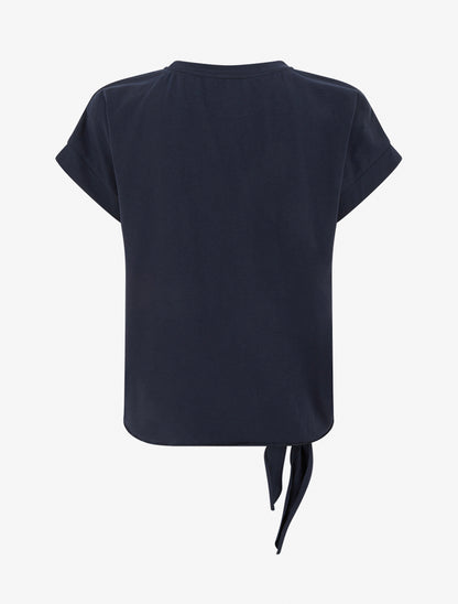 T-shirt à nouer à poche fantaisie - Marine - 2