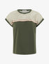 T-shirt fantaisie à épaules ajourées - Kaki - 1