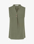 Top droit sans manches en lin mélangé - Kaki - 1