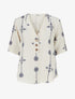 Top ample à manches courtes imprimé floral - Beige - 1