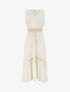 Robe longue à broderie motif cachemire - Écru - 1