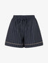 Short droit à fines rayures - Marine - 1