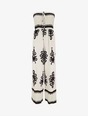 Combinaison à bustier élastiquée et imprimé graphique - Beige - 1