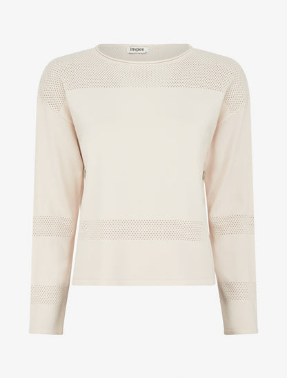 Pull fin à boutons décoratifs - Beige - 1