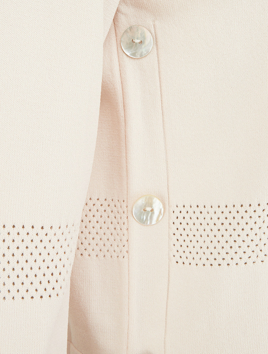 Pull fin à boutons décoratifs - Beige - 3