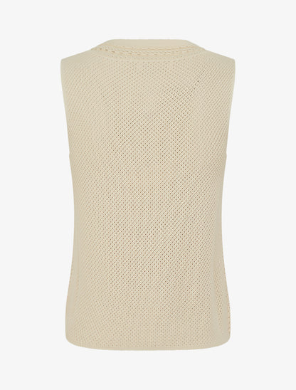 Débardeur en maille ajouré - Beige - 2