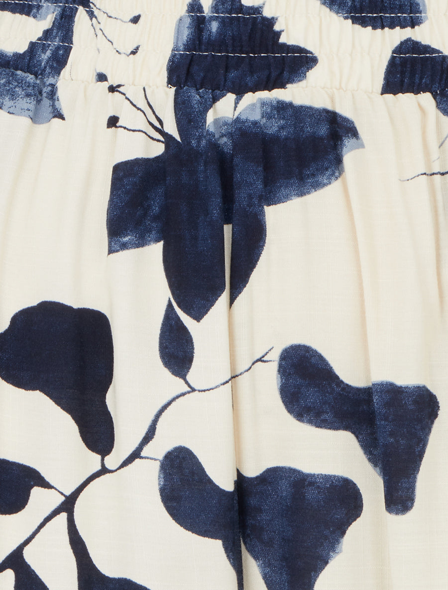 Pantalon droite imprimé floral - Marine - 3