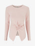 Pull droit à manches longues et noeud torsadé - Rose - 1