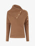 Pull uni à col roulé stylisé - Camel - 1